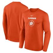 Clemson Nike Courtside Dri-Fit Practice Long Sleeve Tee